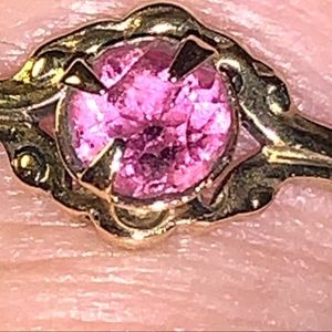 14K Victorian Pink Sapphire Ring